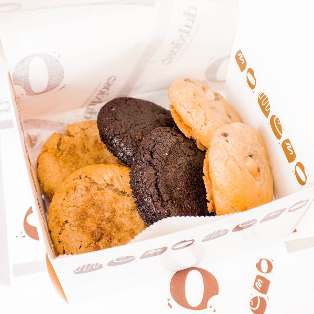 Caja de 6 cookies rellenas veganas